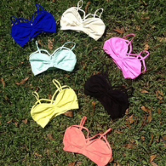 LF criss cross bandeau - lime green. Size S - Picture 1 of 3